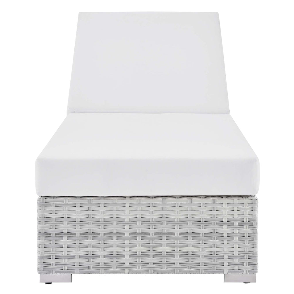 Convene Outdoor Patio Chaise in Light Gray White