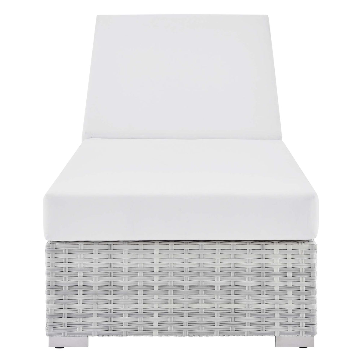 Convene Outdoor Patio Chaise in Light Gray White
