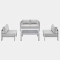 Shore 4 Piece Sunbrella® Fabric Outdoor Patio Aluminum Set