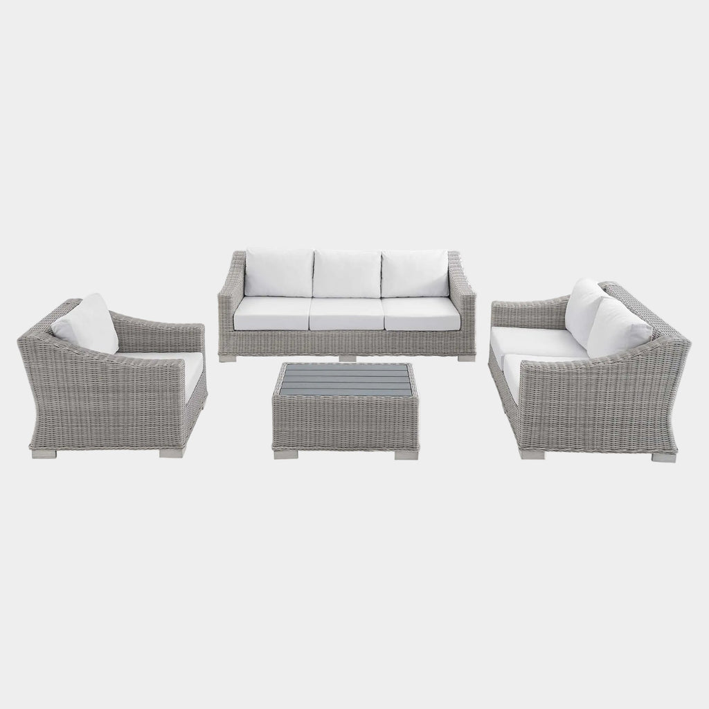 Conway 4-Piece Sunbrella® Outdoor Patio Wicker Rattan Furniture Set