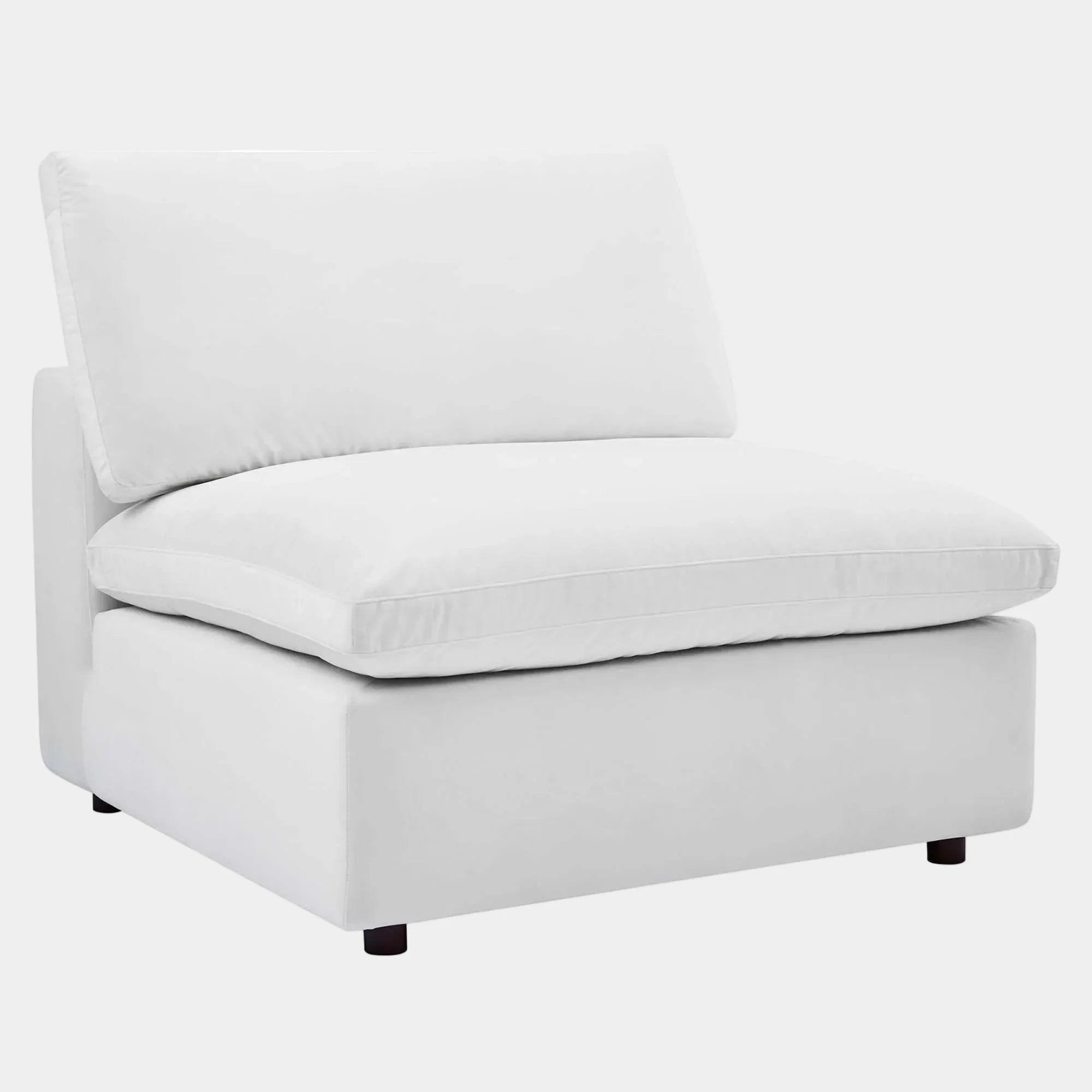 Commix Down Filled Overstuffed Performance Velvet Armless Chair