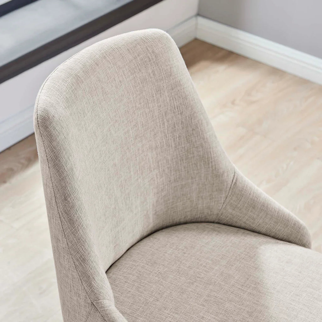 Designate Swivel Upholstered Office Chair in Black Beige