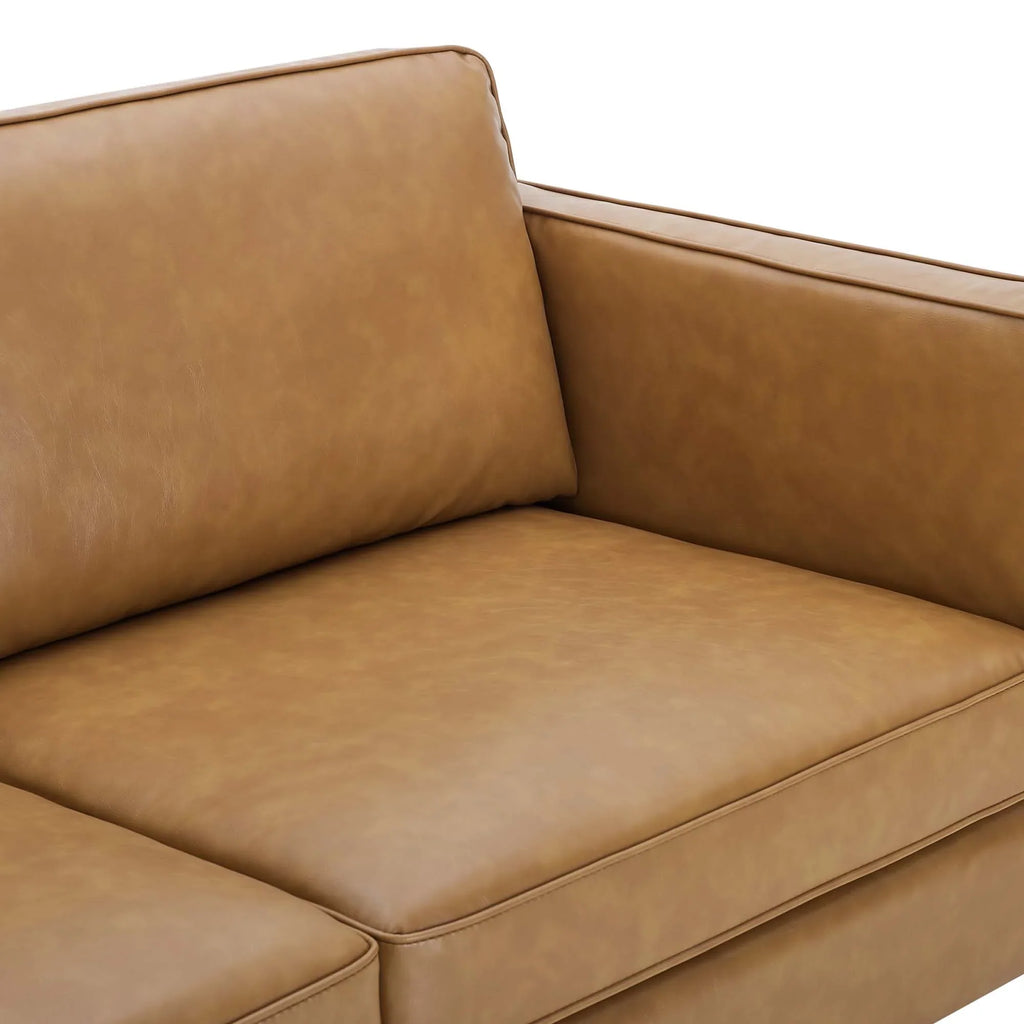 Kaiya Vegan Leather Sofa in Tan