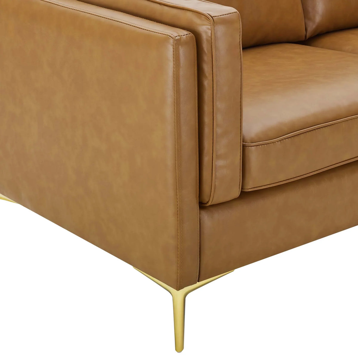 Kaiya Vegan Leather Sofa in Tan