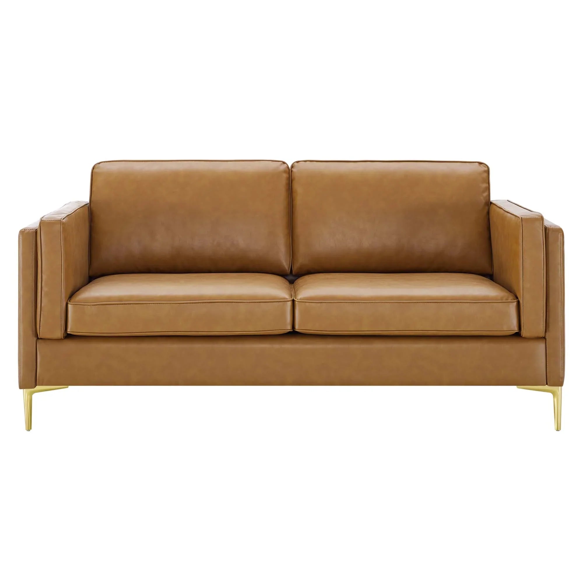 Kaiya Vegan Leather Sofa in Tan