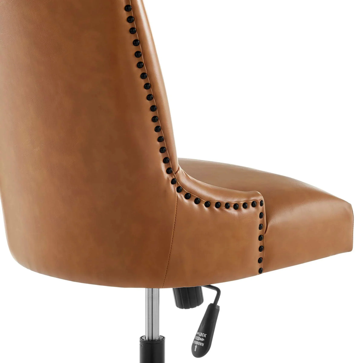 Empower Channel Tufted Vegan Leather Office Chair in Black Tan