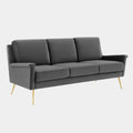 Chesapeake Performance Velvet Sofa in Gold Gray