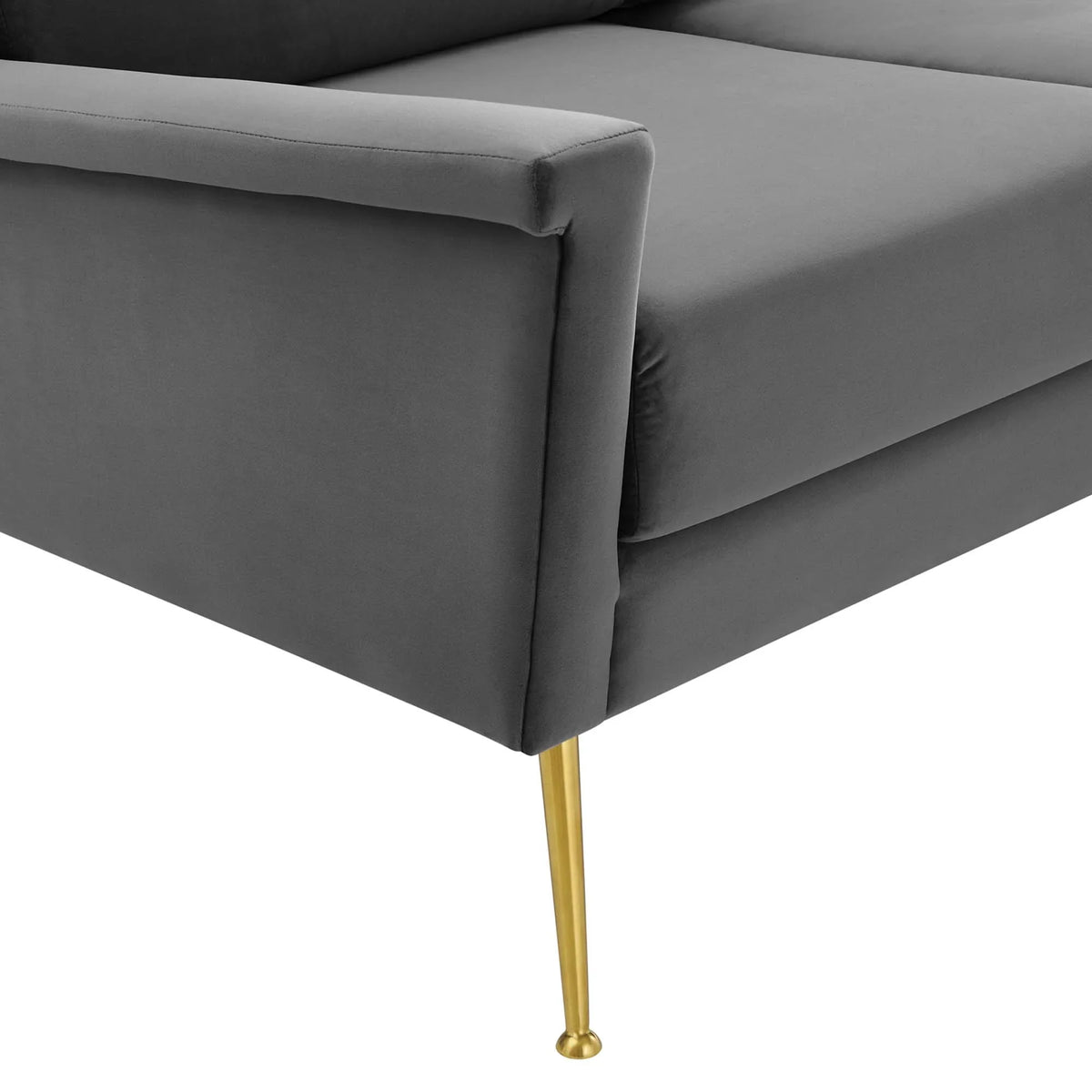 Chesapeake Performance Velvet Sofa in Gold Gray
