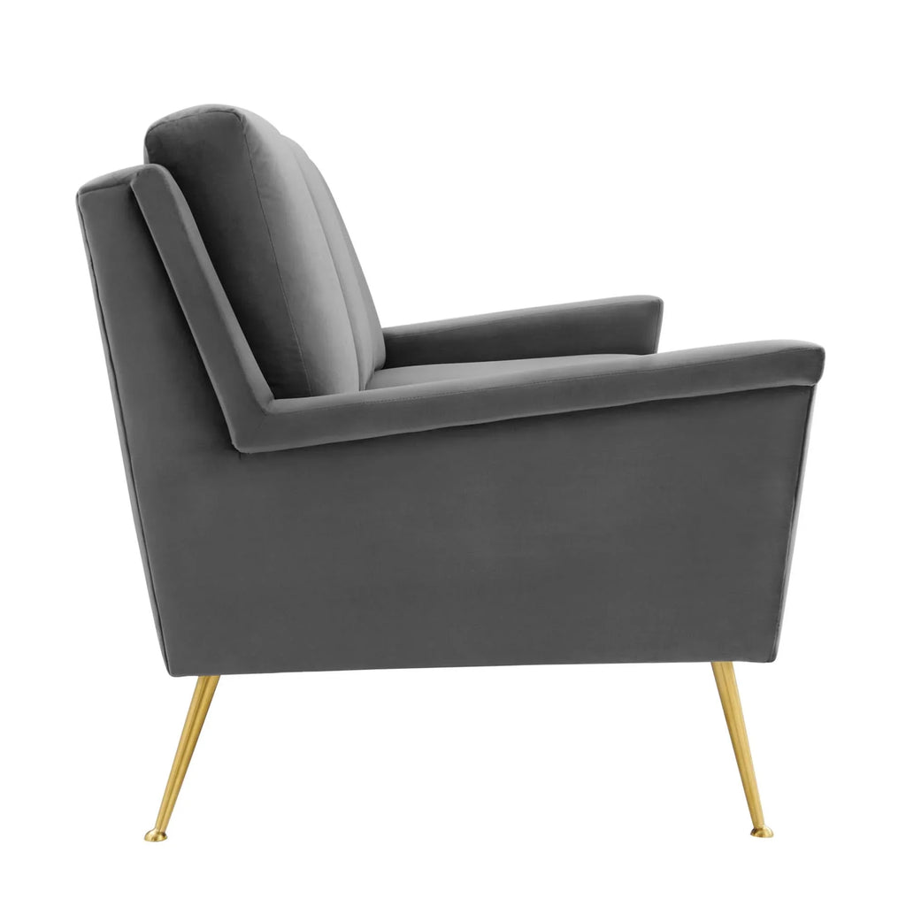 Chesapeake Performance Velvet Sofa in Gold Gray