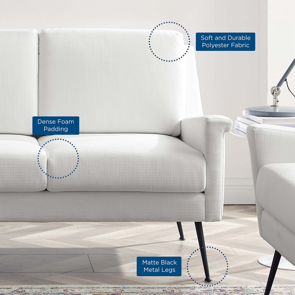 Chesapeake Fabric Sofa in Black White