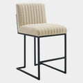 Indulge Channel Tufted Fabric Counter Stool