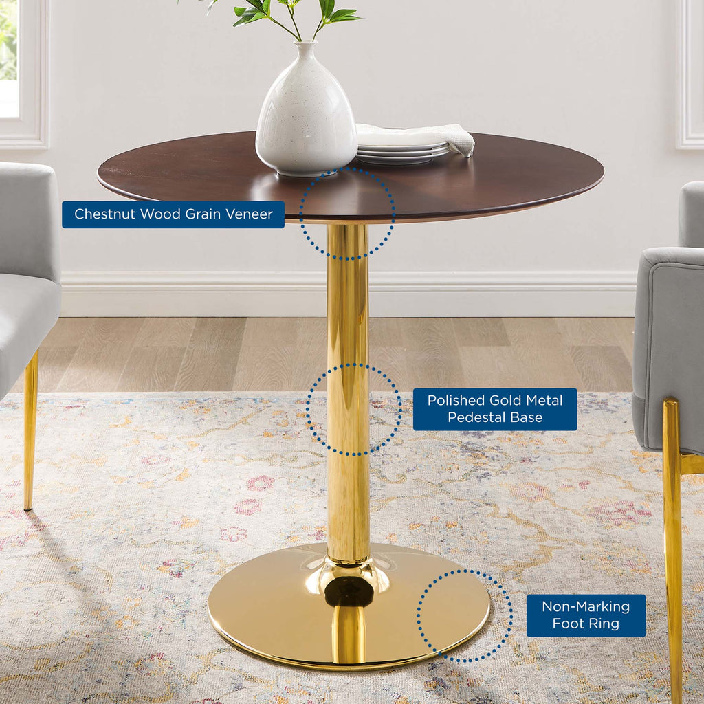Verne 35" Dining Table in Gold Cherry Walnut