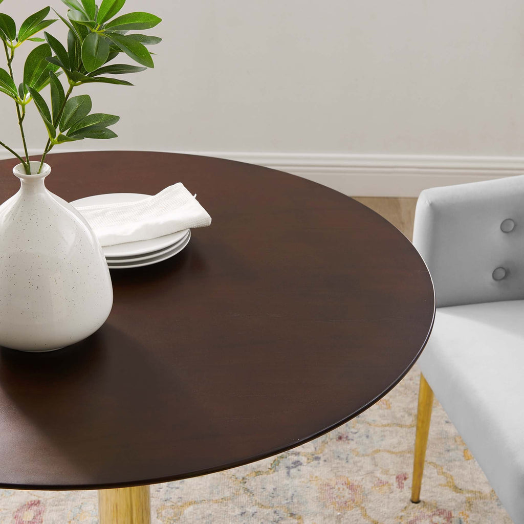 Verne 35" Dining Table in Gold Cherry Walnut