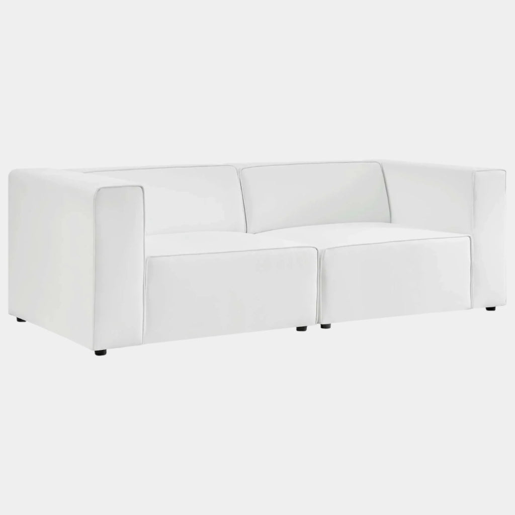 Mingle Vegan Leather 2-Piece Sectional Sofa Loveseat