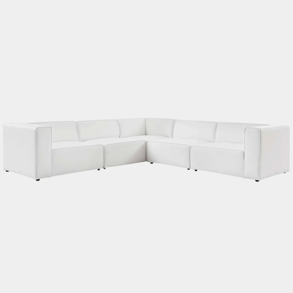 Mingle 5-Piece Vegan Leather Sectional Sofa