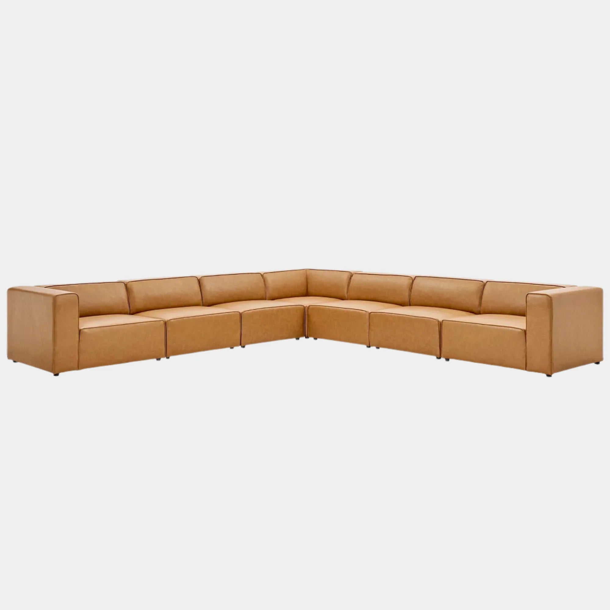 Mingle 7-Piece Vegan Leather Sectional Sofa