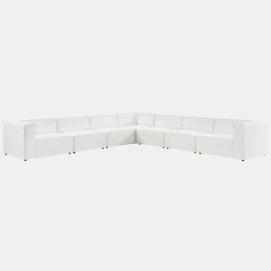 Mingle 7-Piece Vegan Leather Sectional Sofa