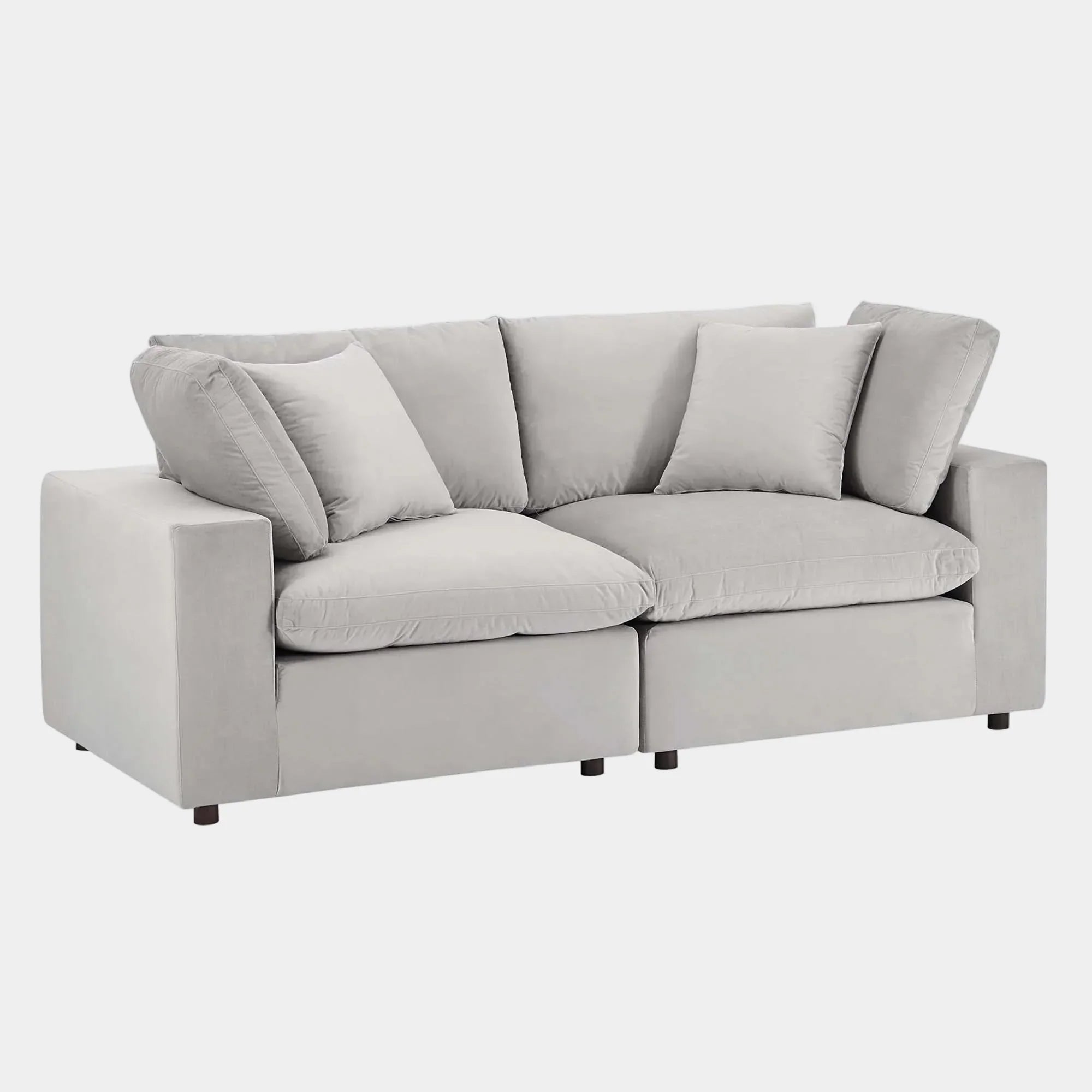 Commix Down Filled Overstuffed Performance Velvet Loveseat