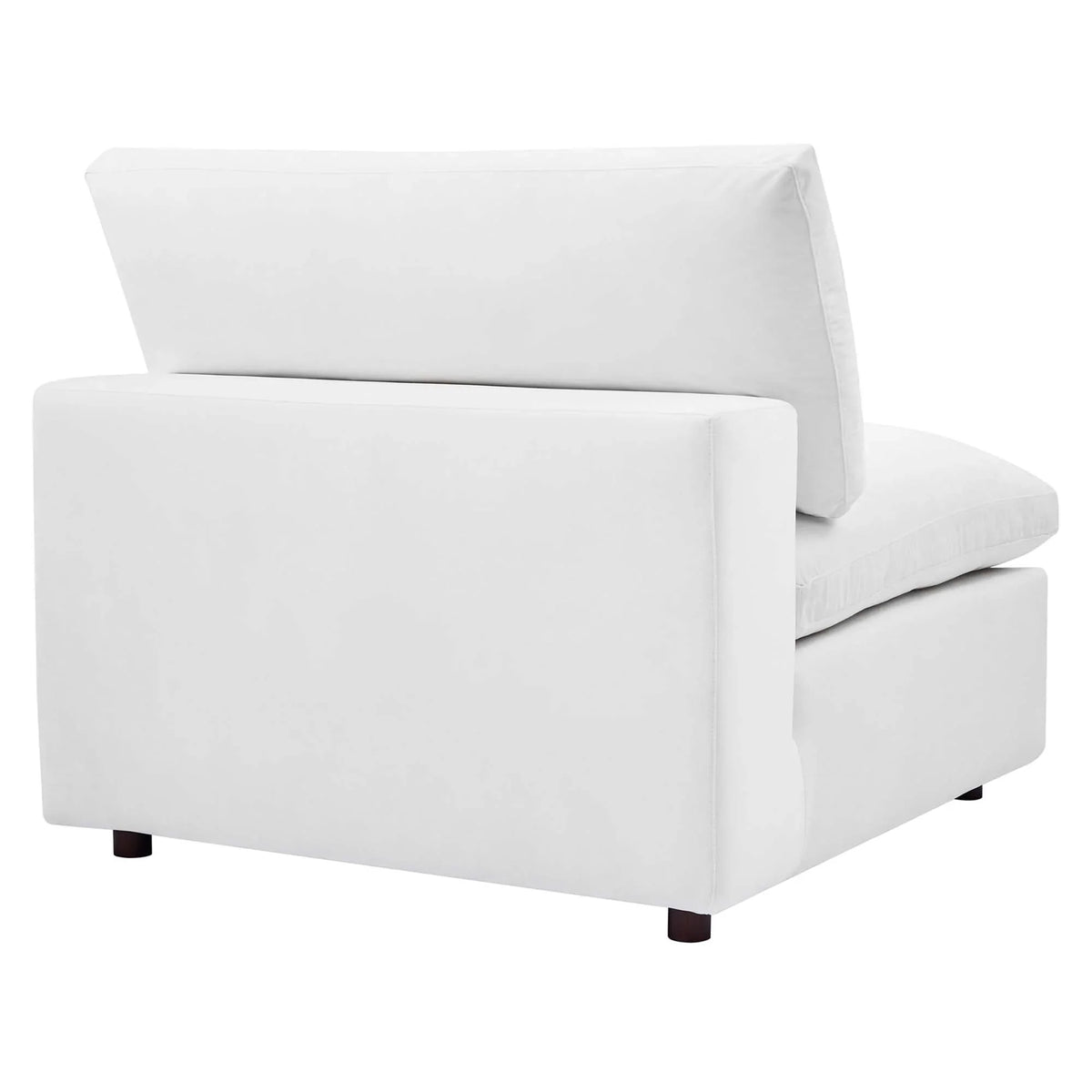Commix Down Filled Overstuffed Performance Velvet 3-Seater Sofa in White