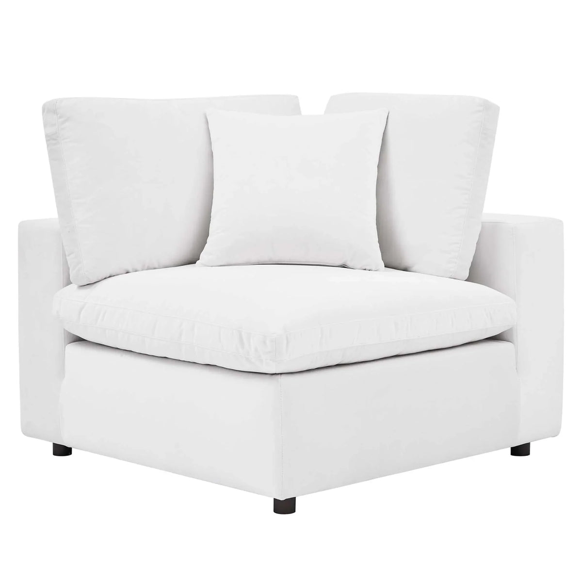 Commix 5-Piece Down Filled Overstuffed Performance Velvet Sectional Sofa in White
