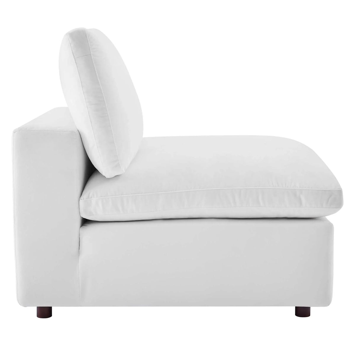 Commix 5-Piece Down Filled Overstuffed Performance Velvet Sectional Sofa in White