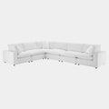 Commix 6-Piece Down Filled Overstuffed Performance Velvet Sectional Sofa in White