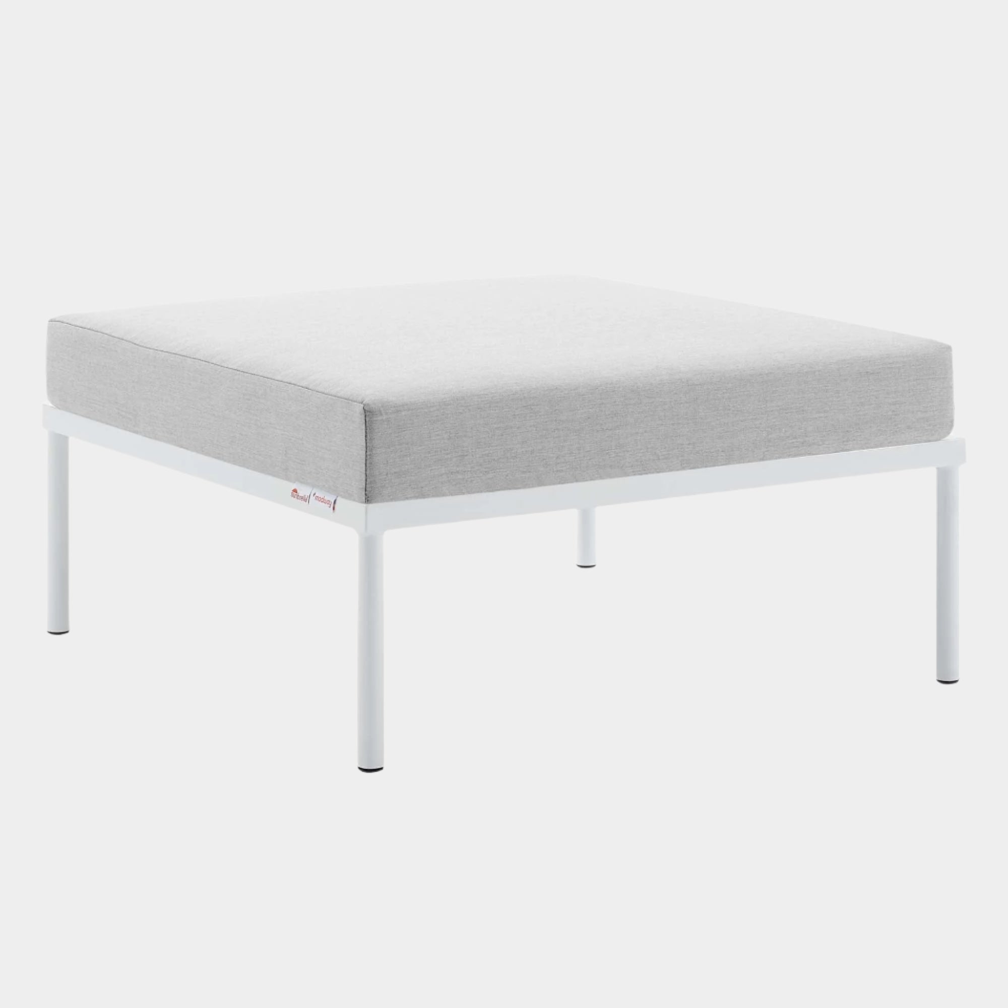 Harmony Sunbrella® Outdoor Patio Aluminum Ottoman in Gray