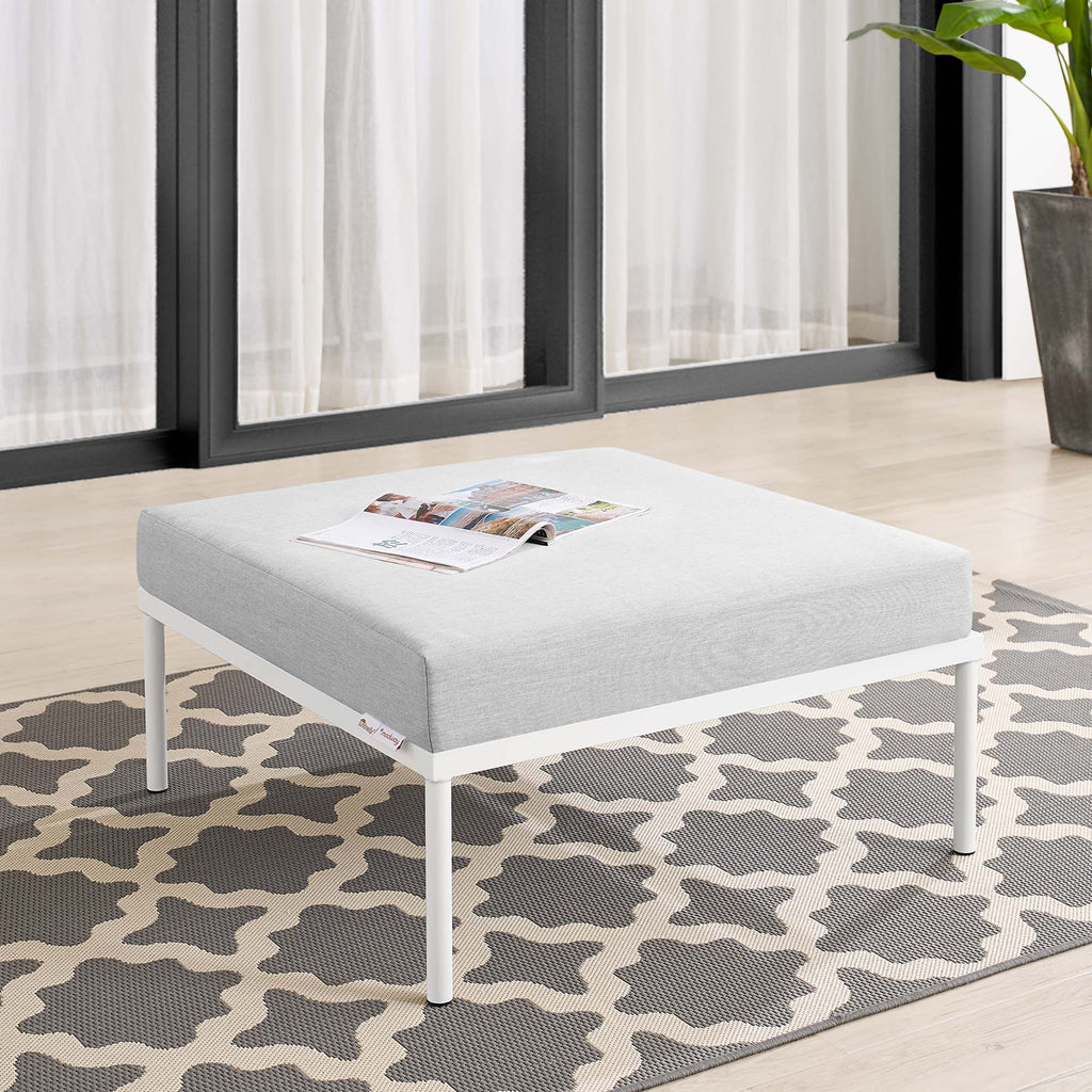 Harmony Sunbrella® Outdoor Patio Aluminum Ottoman in Gray