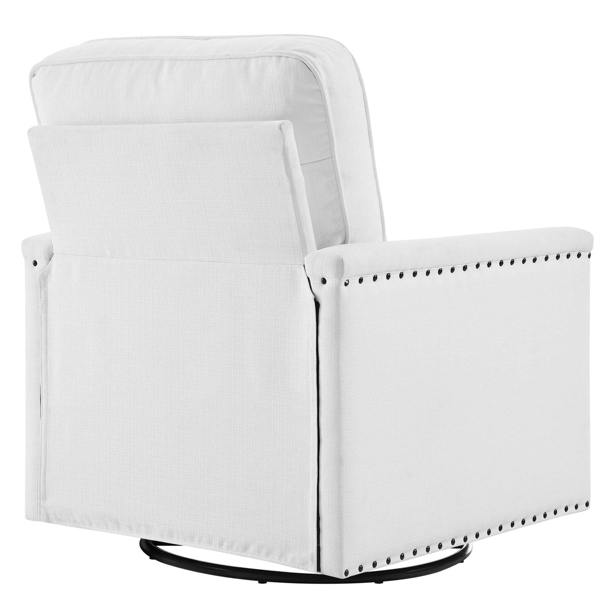 Ashton Upholstered Fabric Swivel Chair in White