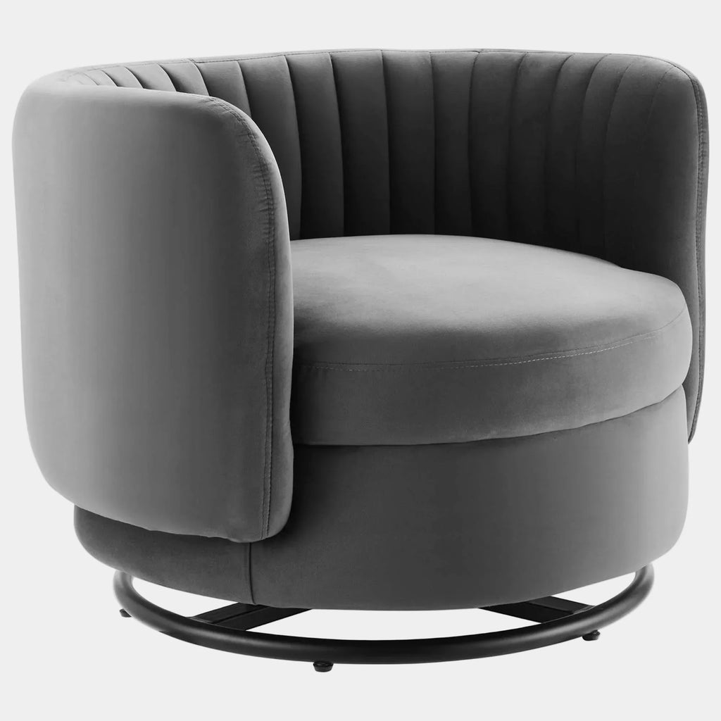 Embrace Tufted Performance Velvet Swivel Chair
