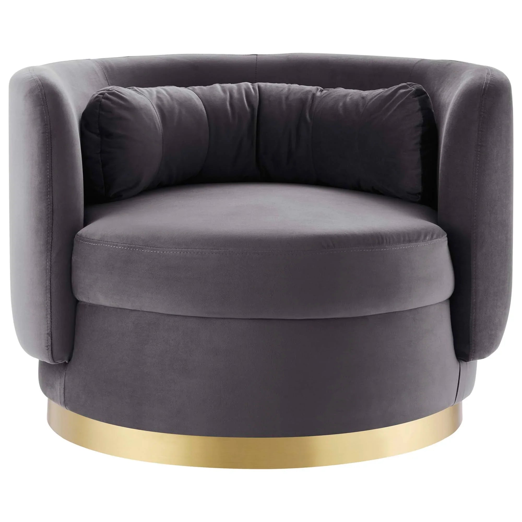 Relish Performance Velvet Swivel Chair in Gold Gray