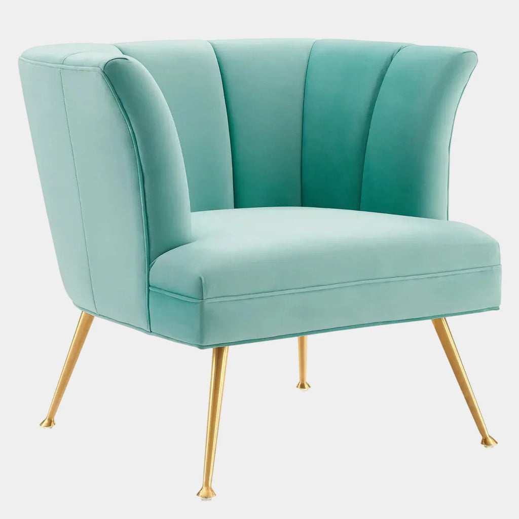 Veronica Channel Tufted Performance Velvet Armchair