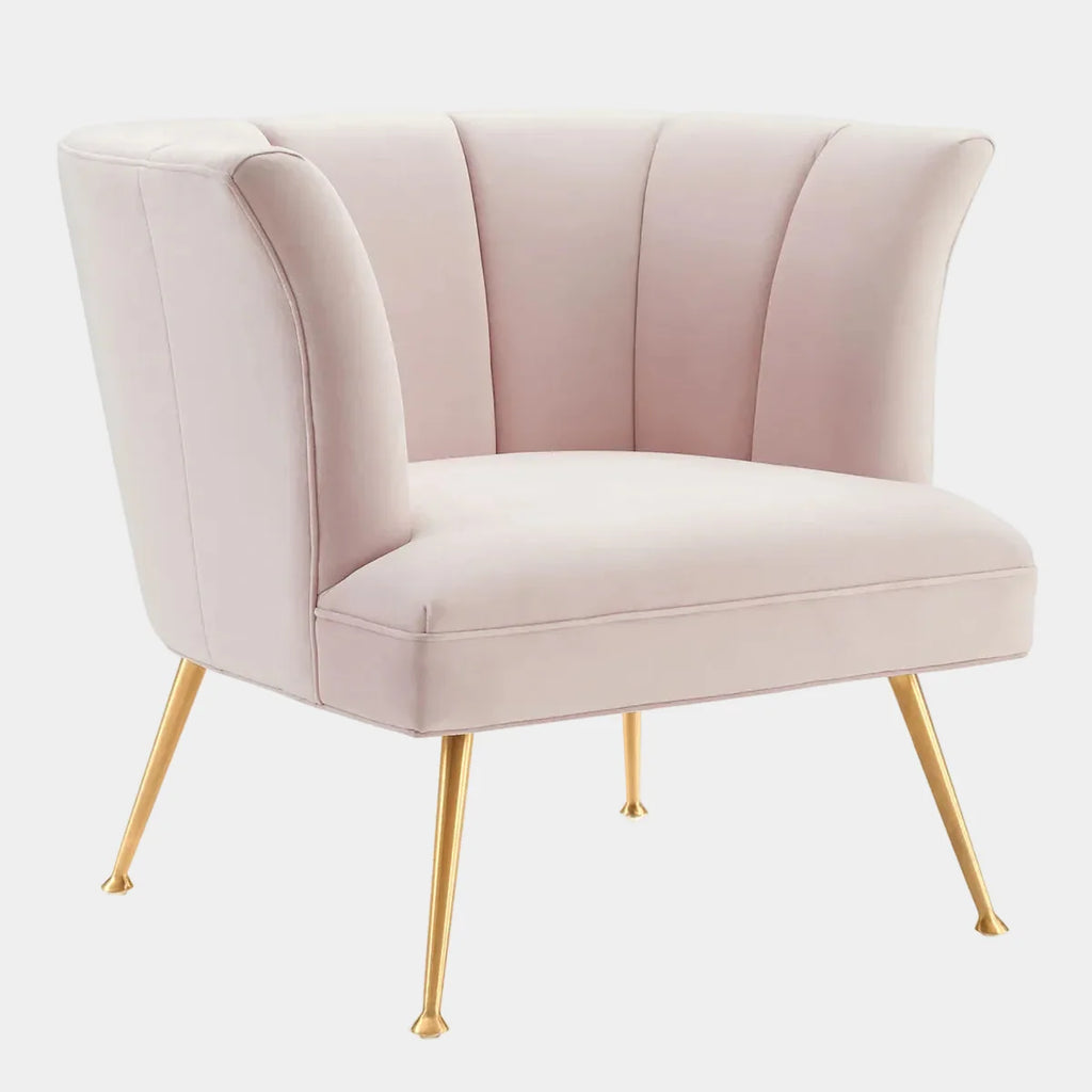 Veronica Channel Tufted Performance Velvet Armchair