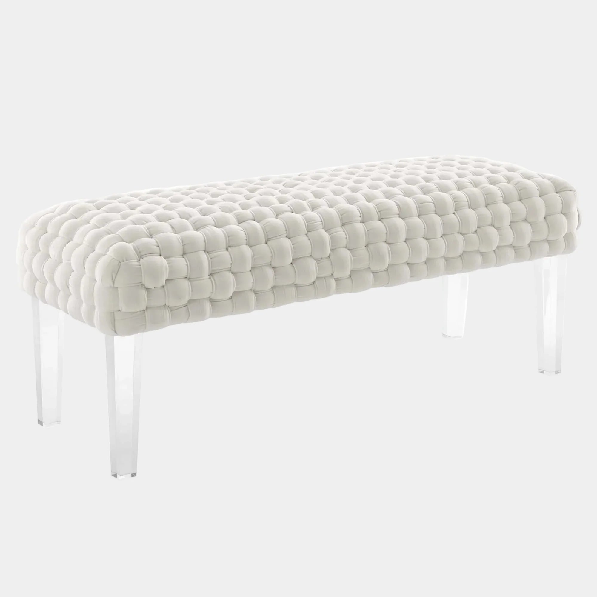 Prologue Woven Performance Velvet Ottoman