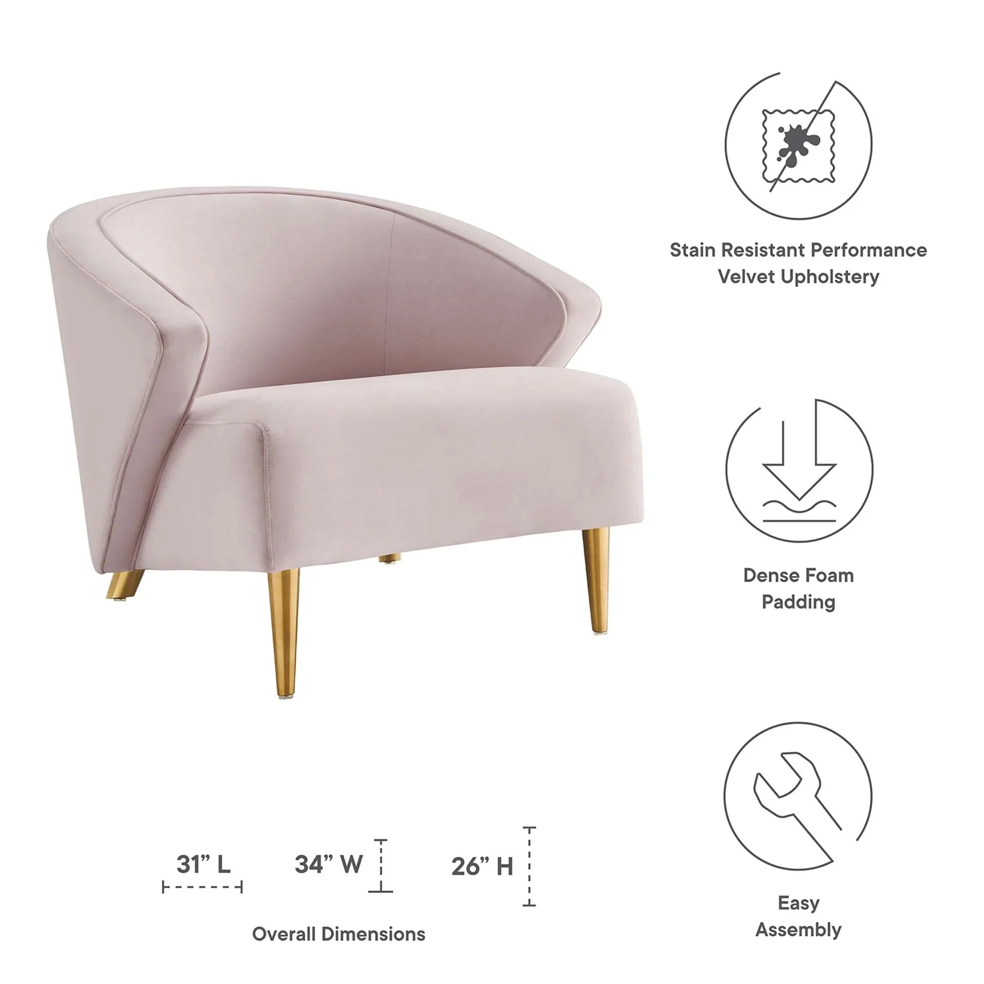 Odyssey Performance Velvet Armchair