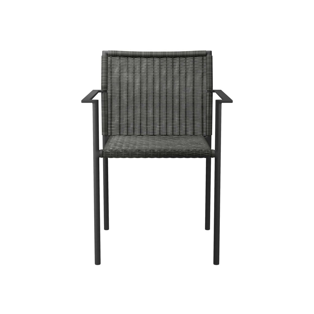 Lagoon Outdoor Patio Dining Armchairs Set of 2 in Charcoal