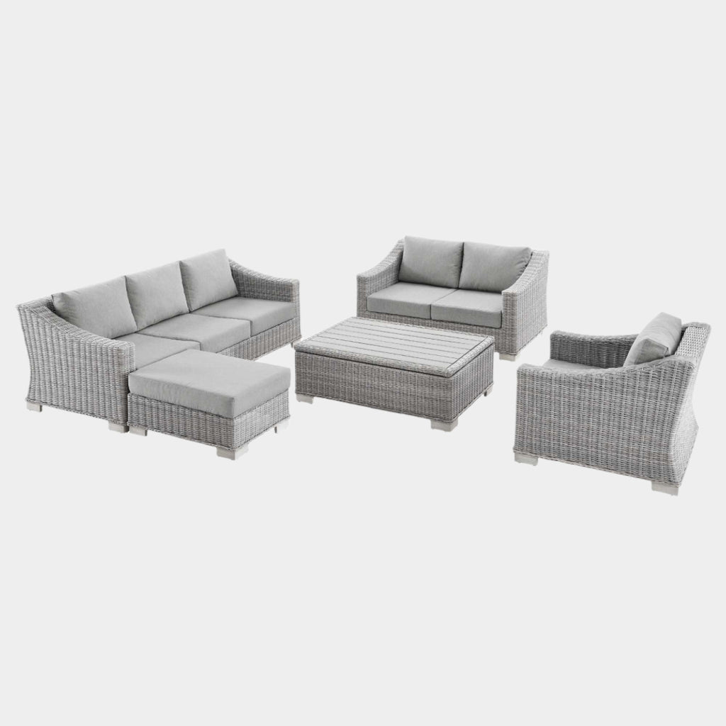 Conway 5-Piece Outdoor Patio Wicker Rattan Furniture Set