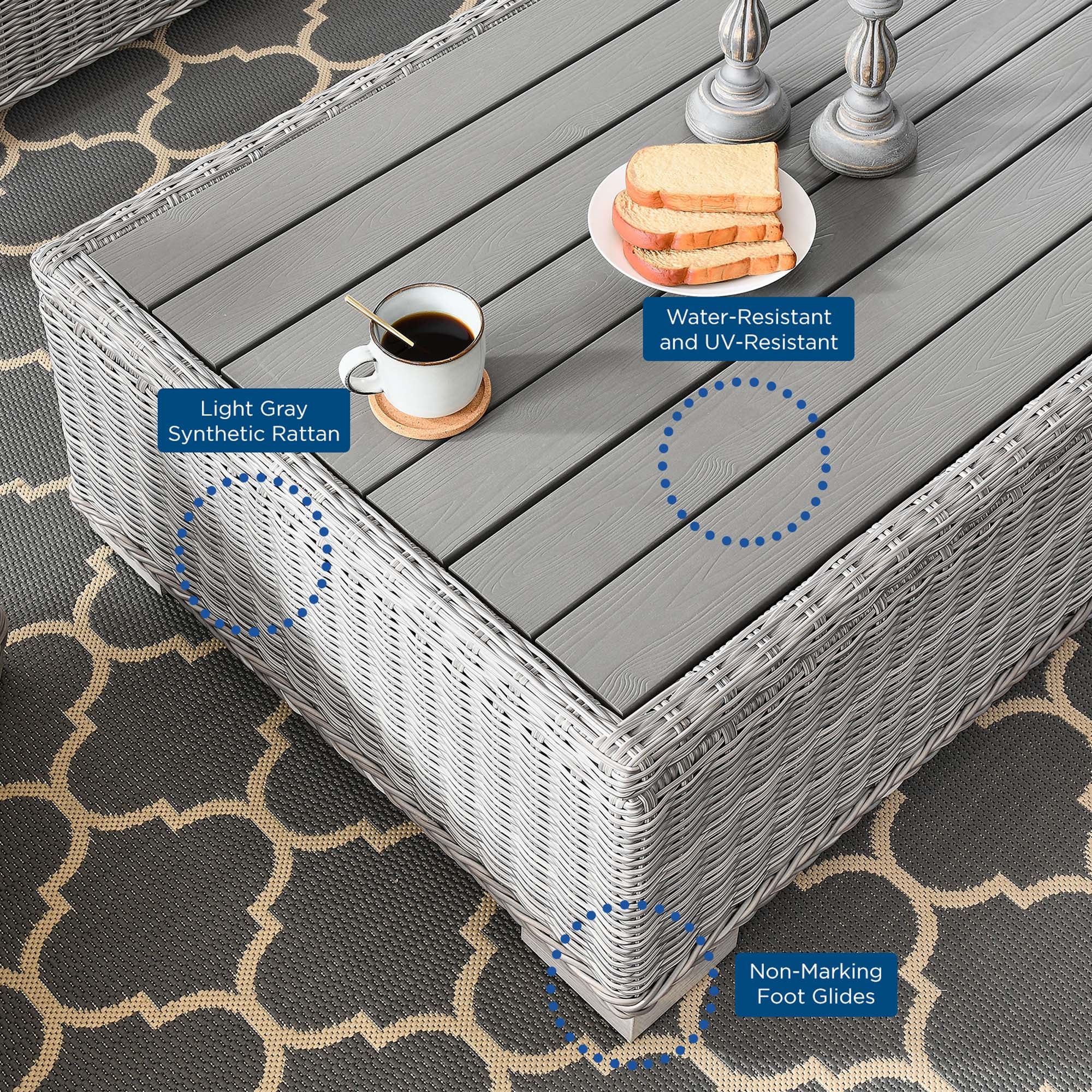 Conway 5-Piece Outdoor Patio Wicker Rattan Furniture Set