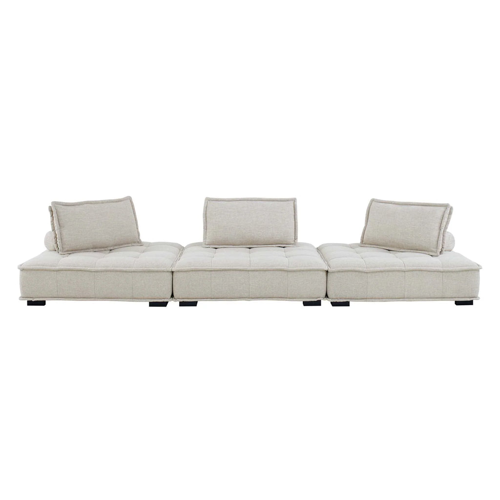 Saunter 3-Piece Tufted Fabric Fabric Sofa