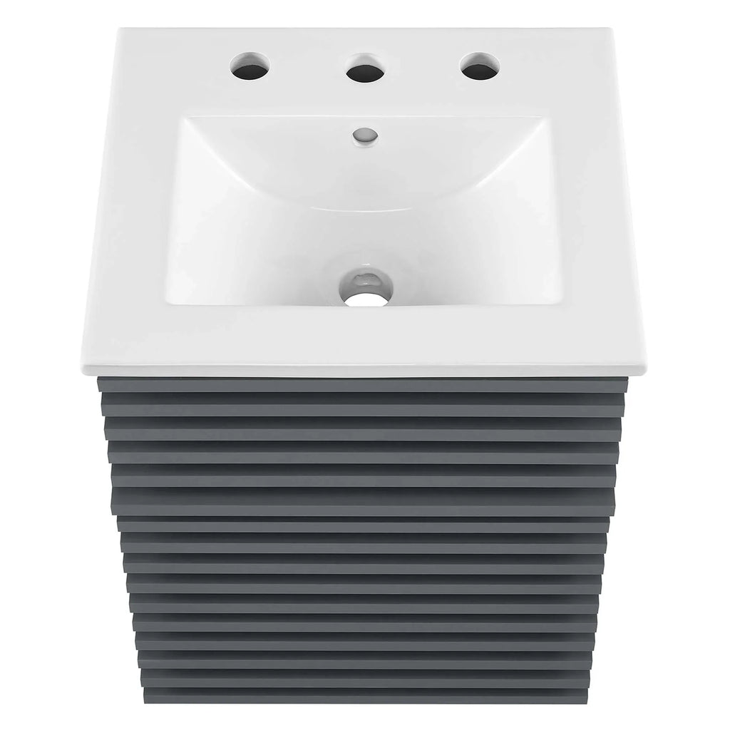 Render Wall-Mount Bathroom Vanity with White Basin Included