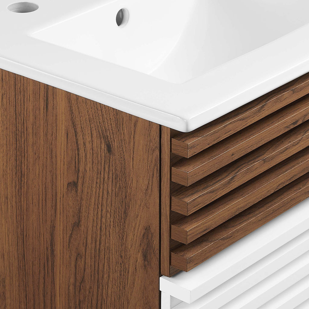 Render Wall-Mount Bathroom Vanity with White Basin Included