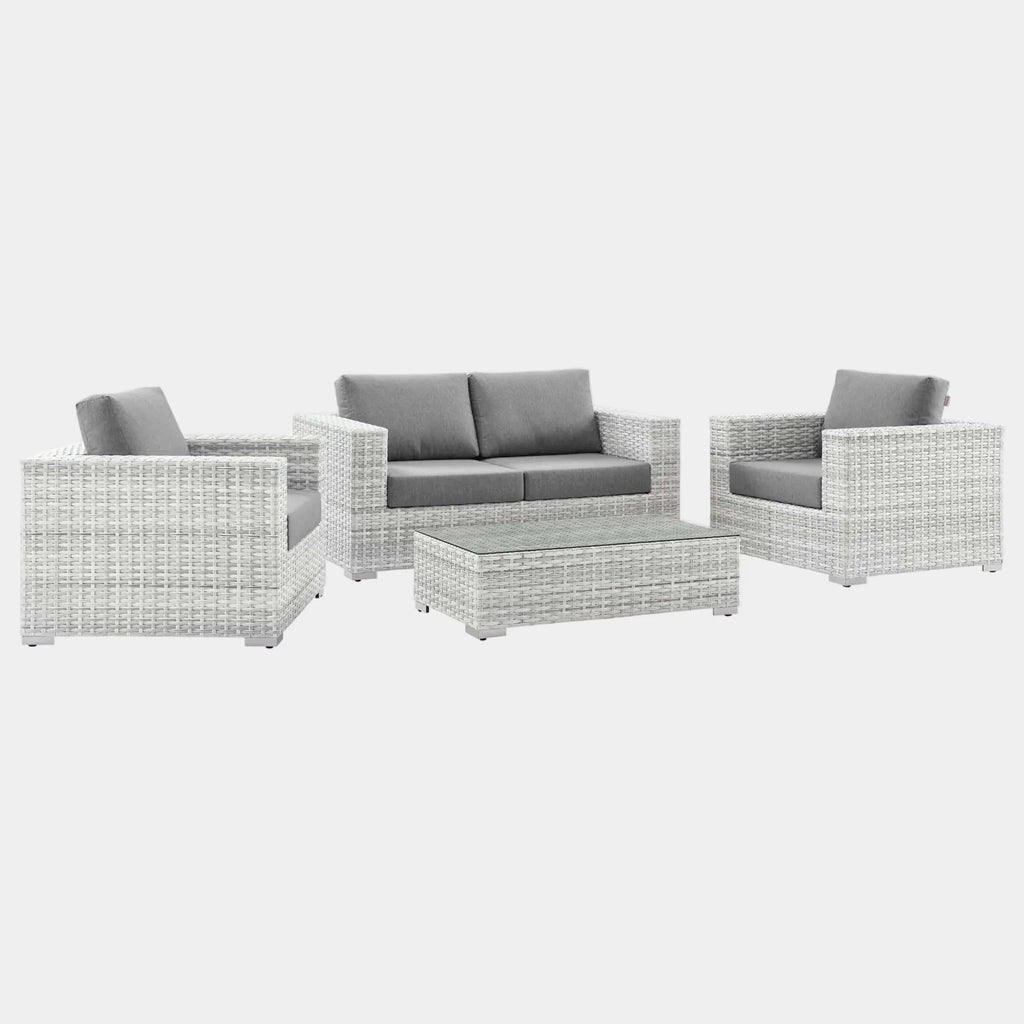 Convene 4-Piece Outdoor Patio Set in Light Gray Gray