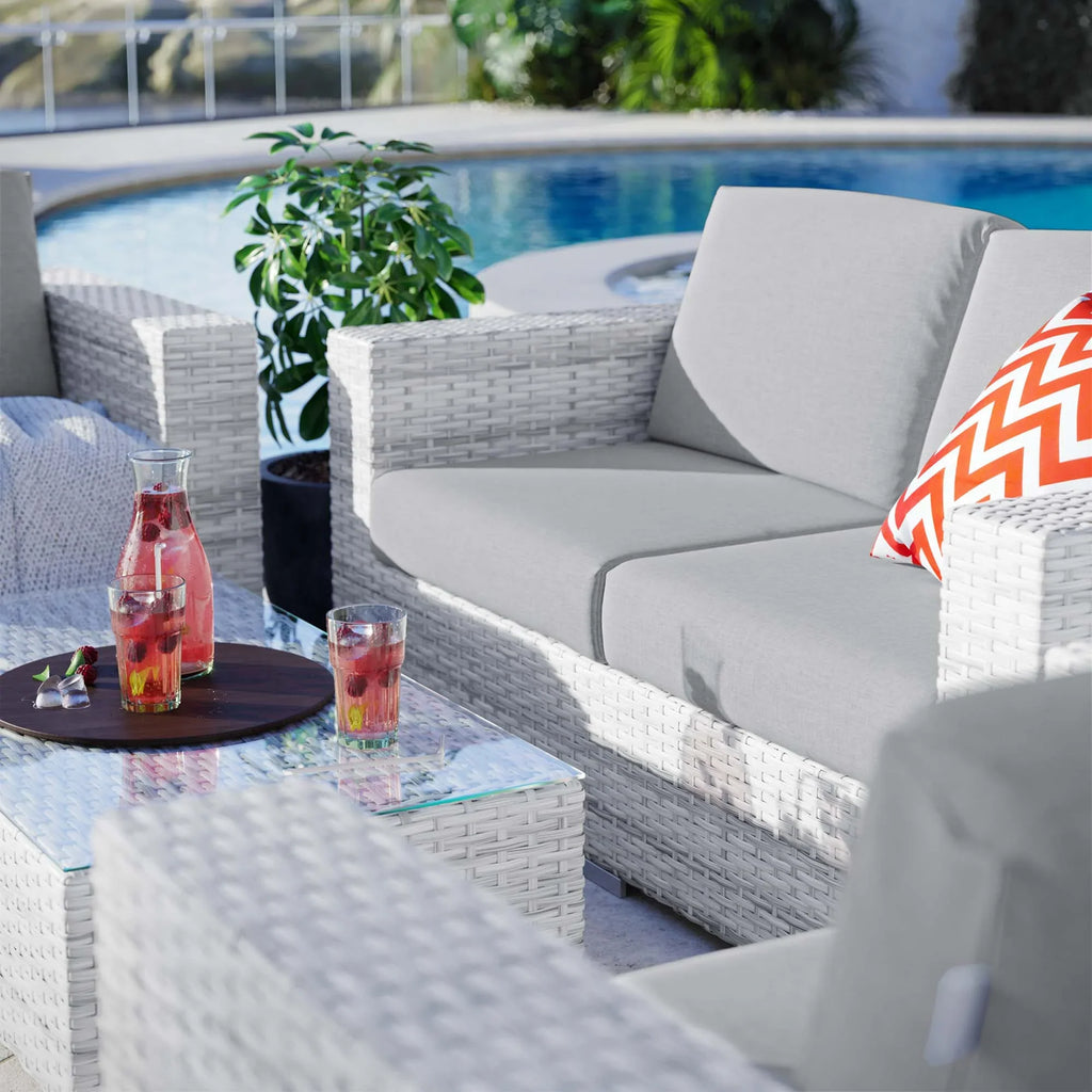 Convene 4-Piece Outdoor Patio Set in Light Gray Gray
