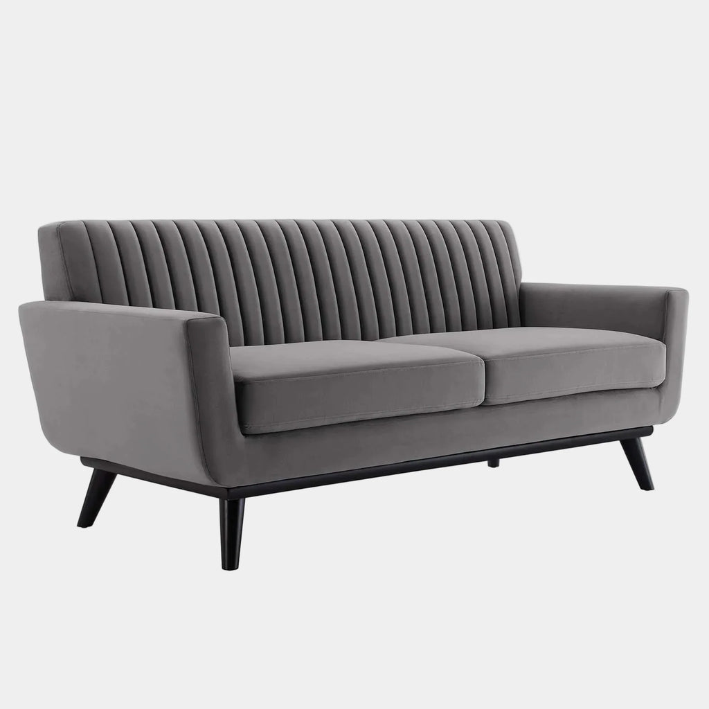 Engage Channel Tufted Performance Velvet Loveseat
