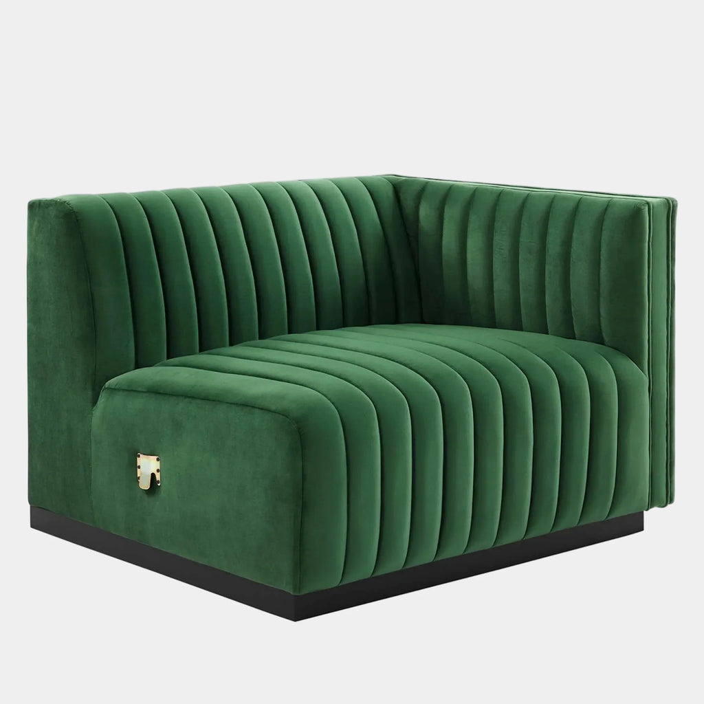 Conjure Channel Tufted Performance Velvet Right-Arm Chair