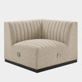Conjure Channel Tufted Upholstered Fabric Right Corner Chair