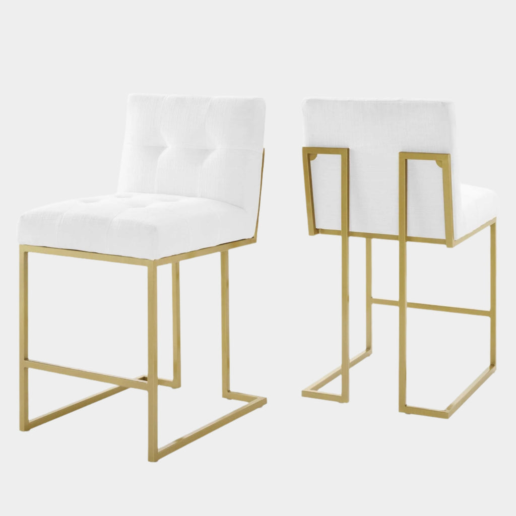 Privy Counter Stool Upholstered Fabric Set of 2