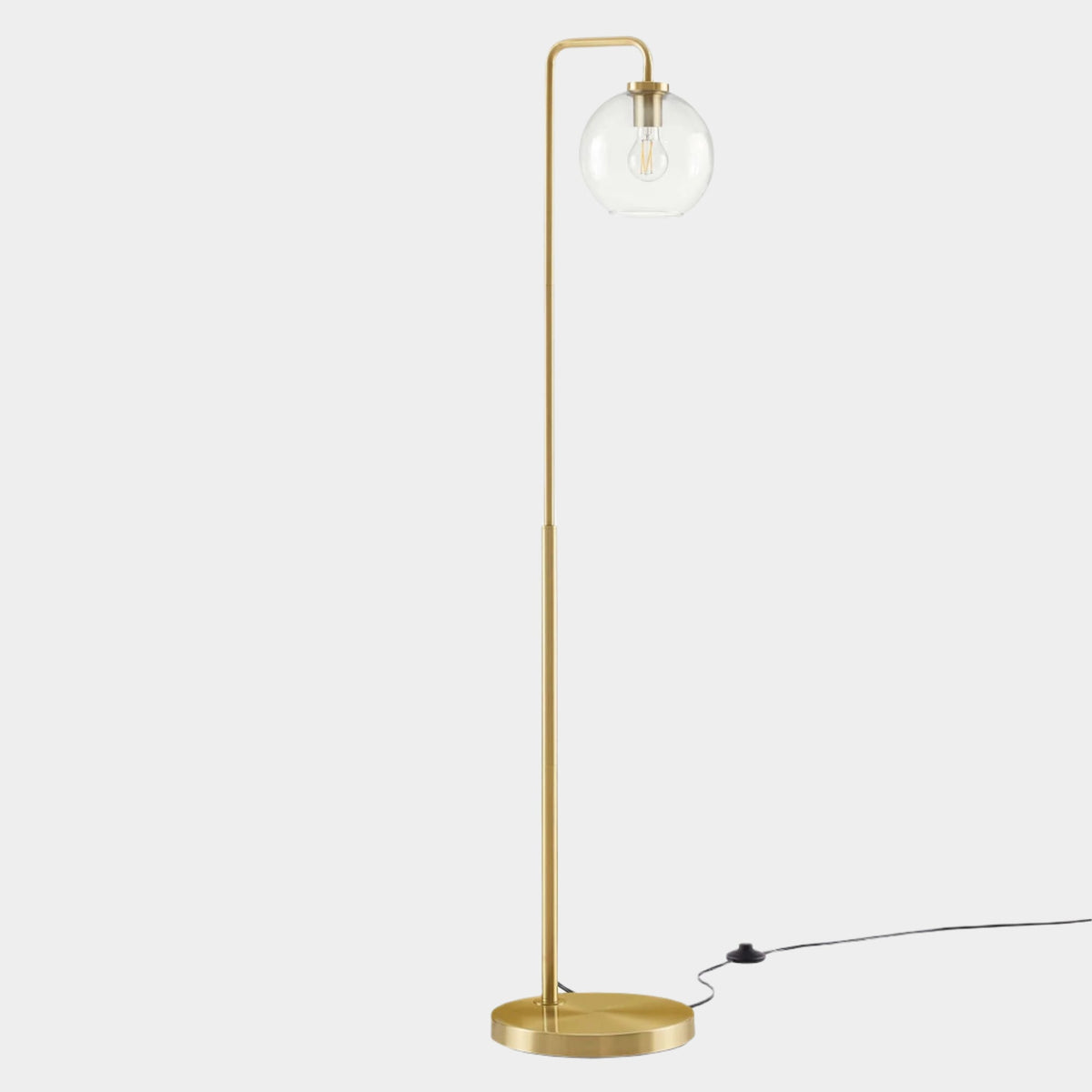 Silo Glass Globe Glass and Metal Floor Lamp