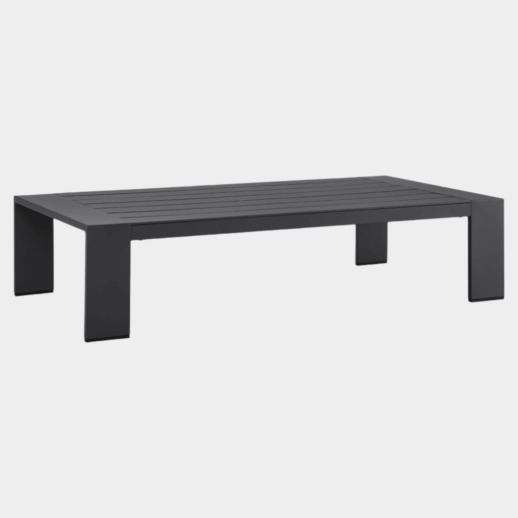 Tahoe Outdoor Patio Powder-Coated Aluminum Coffee Table in Gray