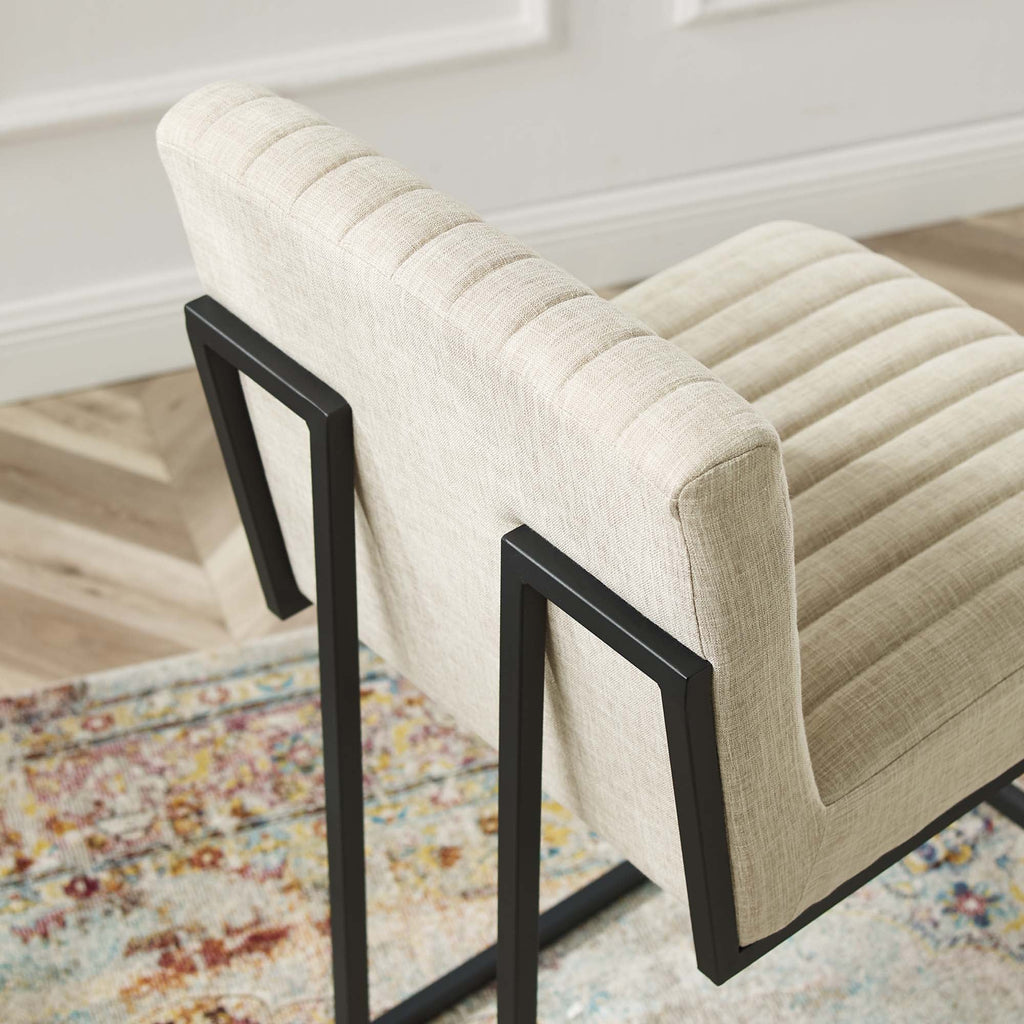 Indulge Channel Tufted Fabric Counter Stools Set of 2